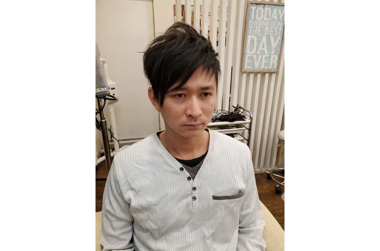 メンズ正面髪型